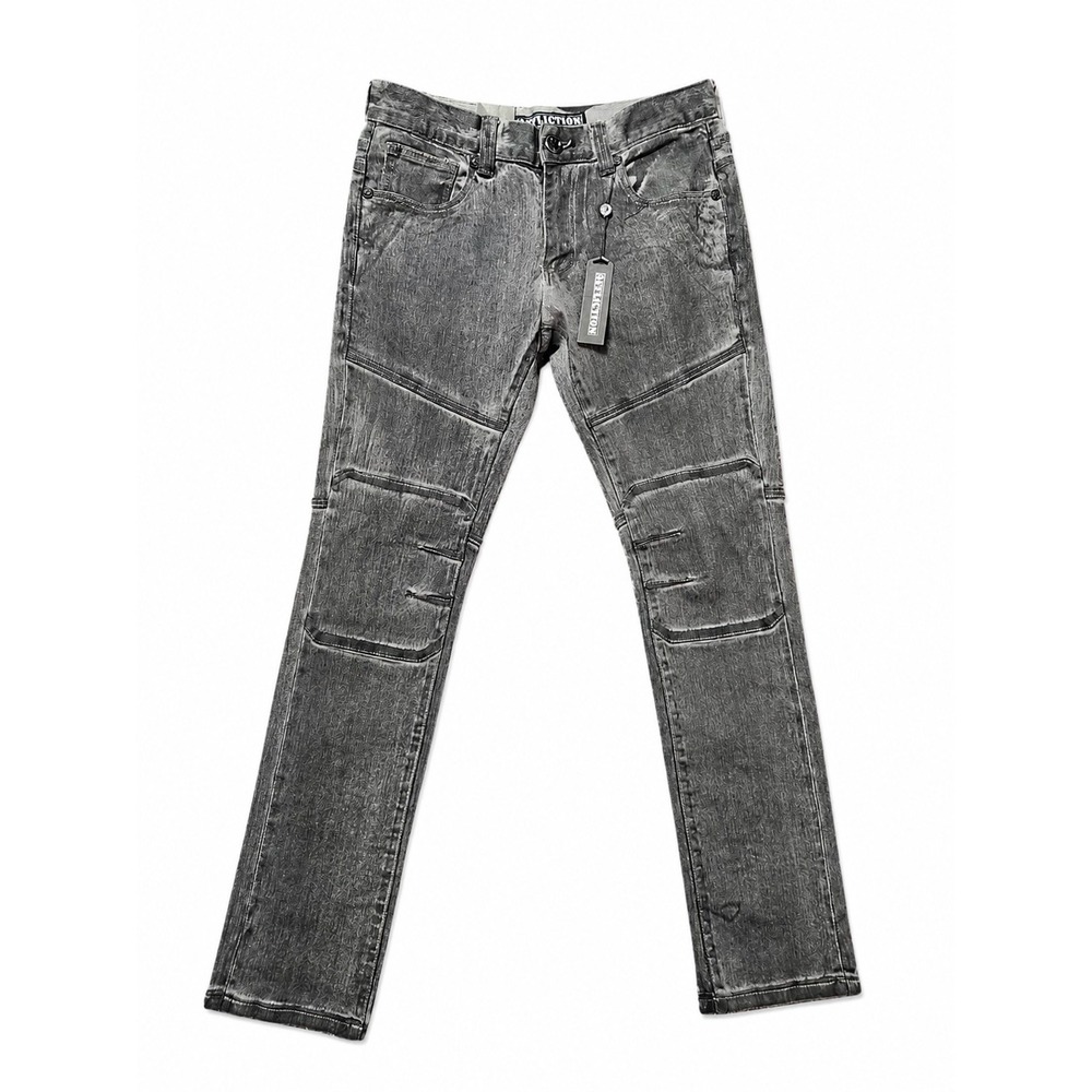NWT Affliction Gage Gray Faded Distressed Stretch Denim Jean Mens 30x32 Grunge
